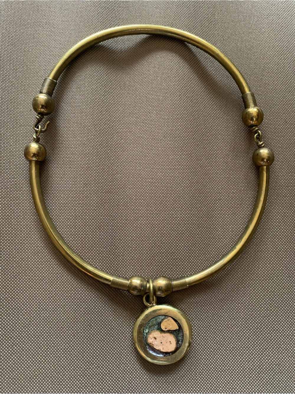 Gold-Tone Round Necklace Women Jewelry